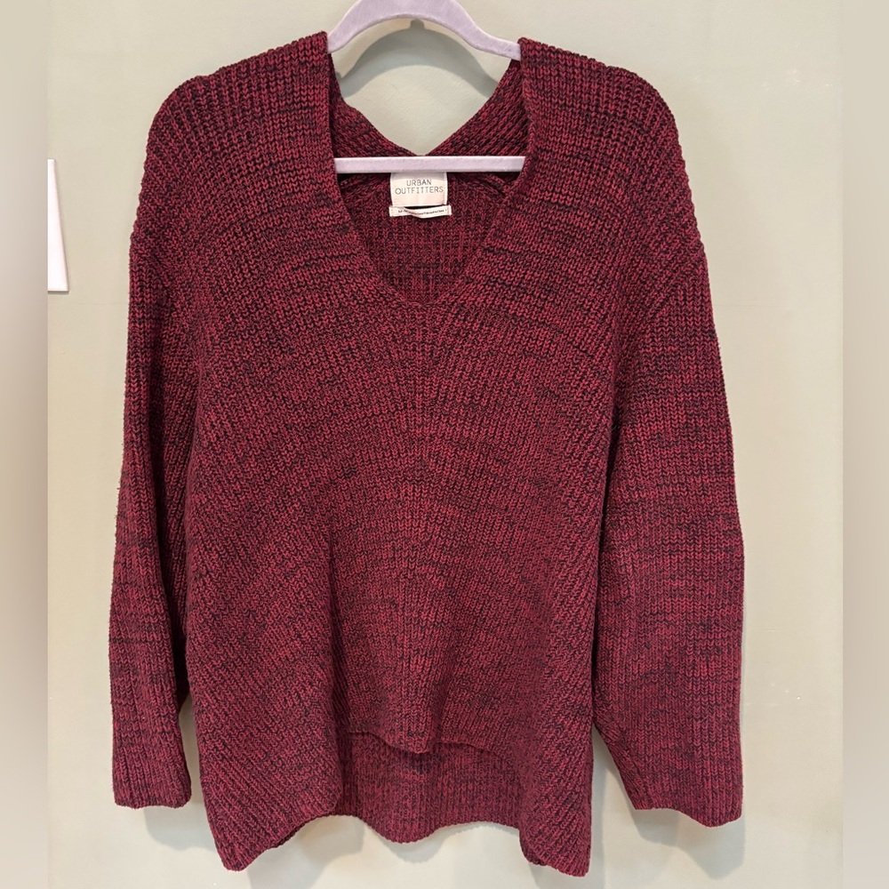 Urban Outfitters Deep Red V-Neck Sweater